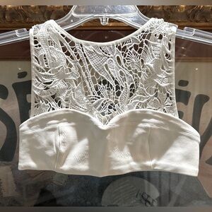 SALE- Vintage Christian Dior Delicate Crochet Cropped Top w receipt